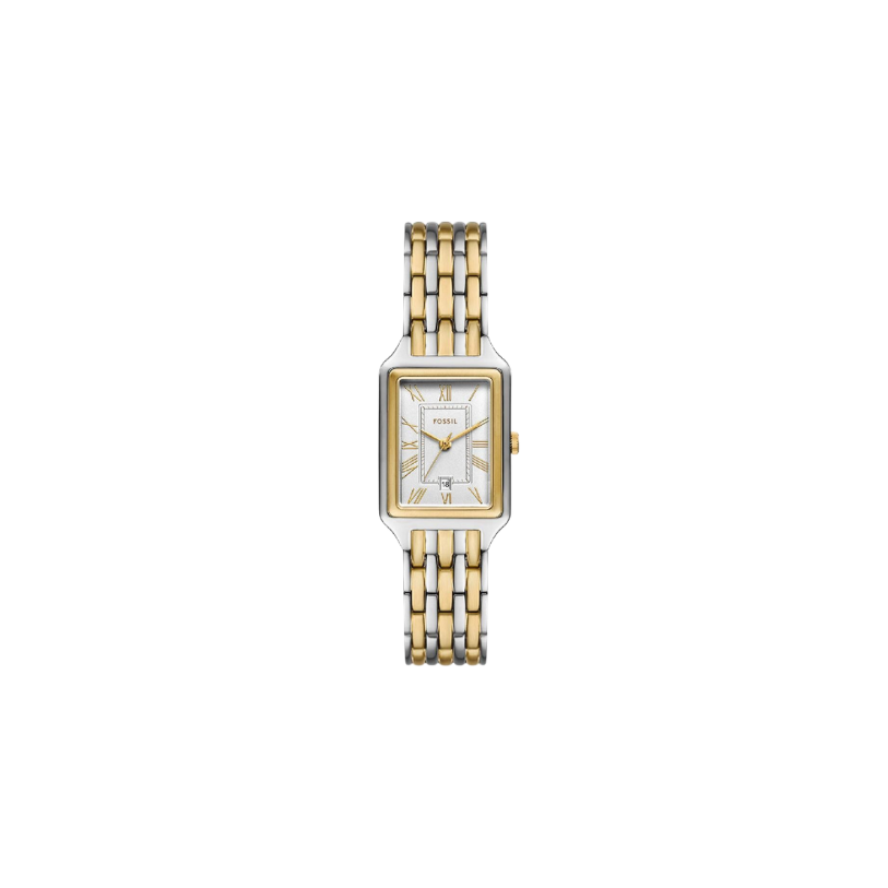 Montre Fossil Raquel ES5368 – Rectangle, bicolore en Acier Inoxydable